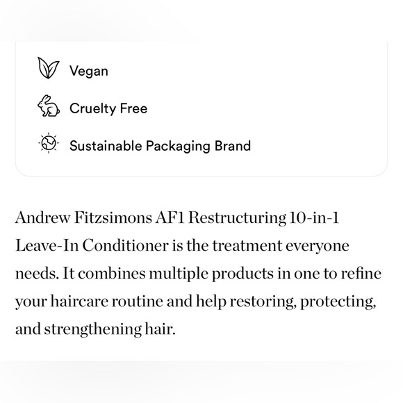 $6❤️‍🔥 Andrew Fitzsimons AF1 Restructuring Leave-In Conditioner 2PK 🪞 NEW - Picture 5 of 8